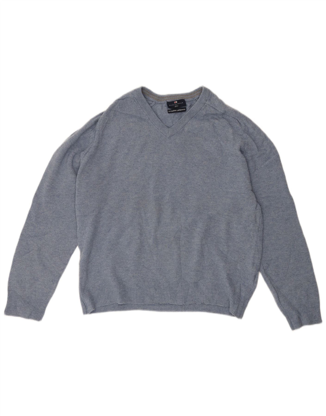 Marks & Spencer Mens Blue Harbour V-Neck Jumper Sweater Medium Blue