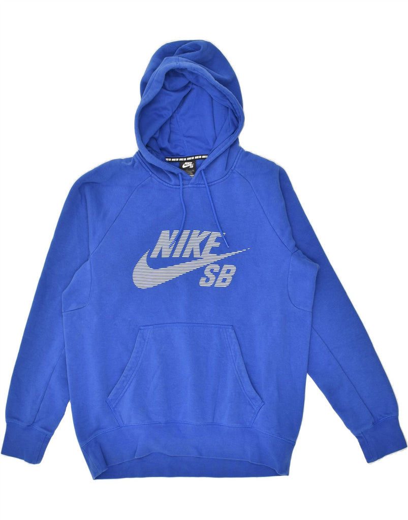 NIKE Mens Graphic Hoodie Jumper Small Blue Cotton | Vintage Nike | Thrift | Second-Hand Nike | Used Clothing | Messina Hembry 