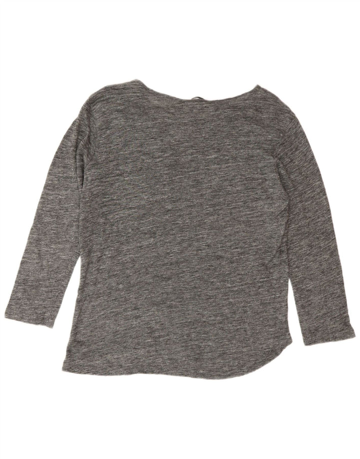 Zara Womens Top 3/4 Sleeve UK 14 Medium Grey Flecked