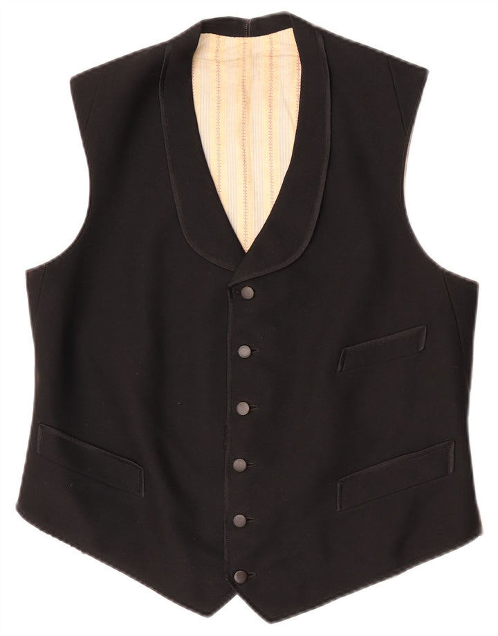 Vintage Mens Waistcoat Medium Black