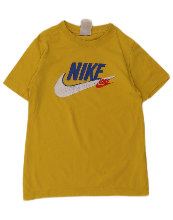 Nike Boys Graphic T-Shirt Top 8-9 Years Small Yellow Cotton