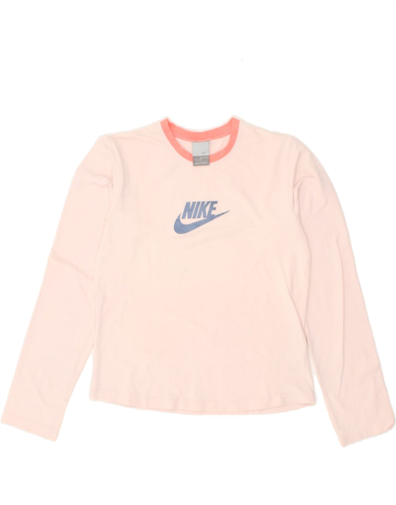 NIKE Girls Graphic Top Long Sleeve 13-14 Years XL Pink | Vintage Nike | Thrift | Second-Hand Nike | Used Clothing | Messina Hembry 