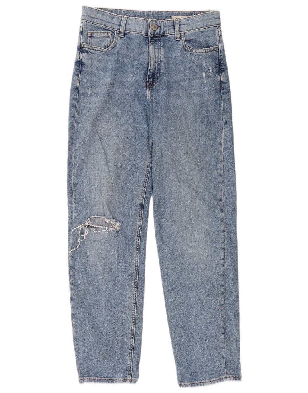 Marks & Spencer Womens Distressed Tapered Jeans UK 10 Small W30 L29 Blue