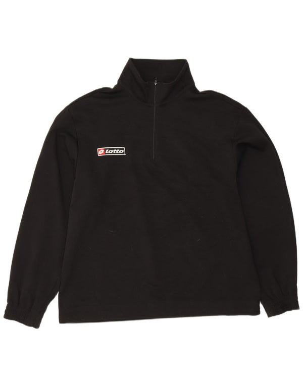 Lotto Mens Zip Neck Sweatshirt Jumper XL Black Polyester