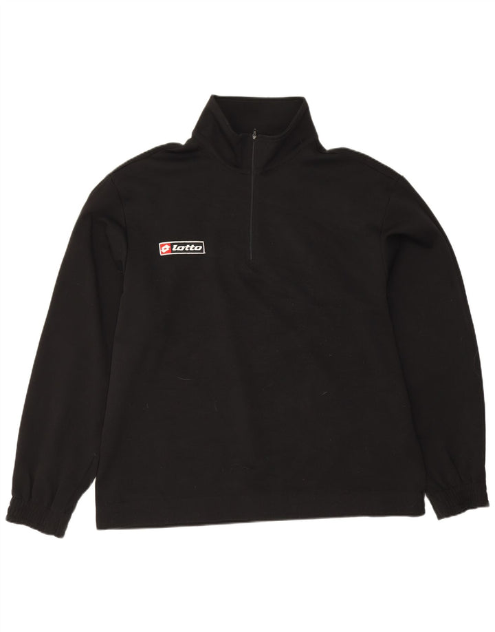 Lotto Mens Zip Neck Sweatshirt Jumper XL Black Polyester