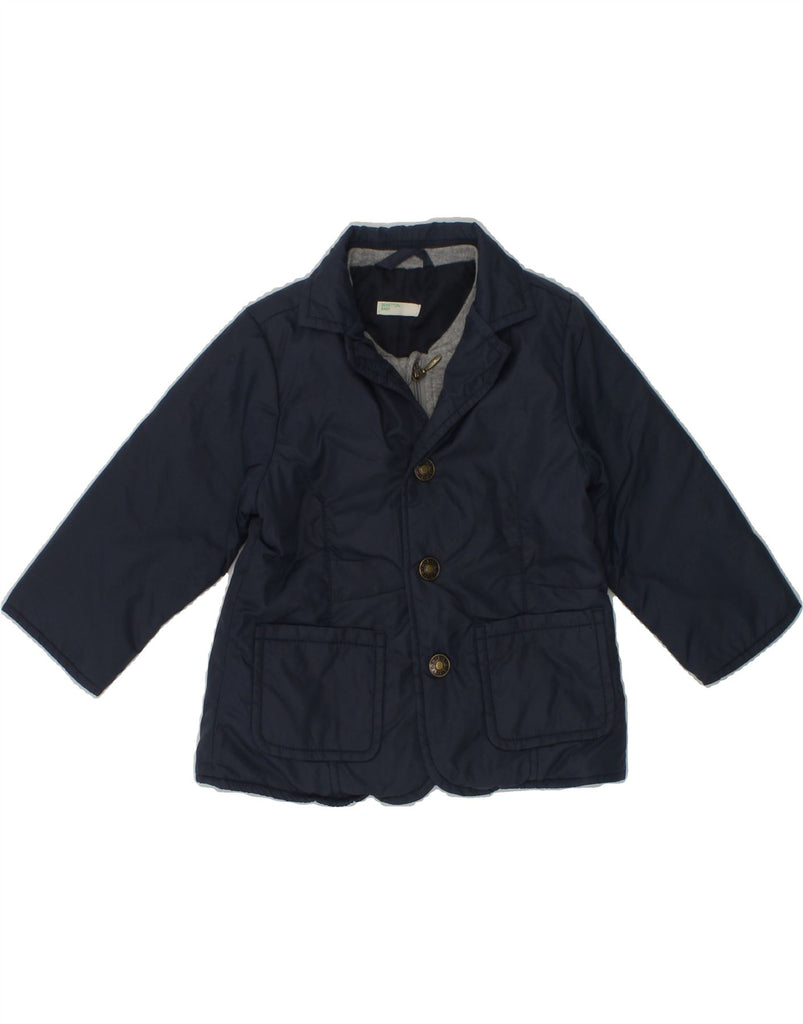 BENETTON Baby Boys Windbreaker Jacket 6-9 Months Navy Blue Nylon | Vintage Benetton | Thrift | Second-Hand Benetton | Used Clothing | Messina Hembry 