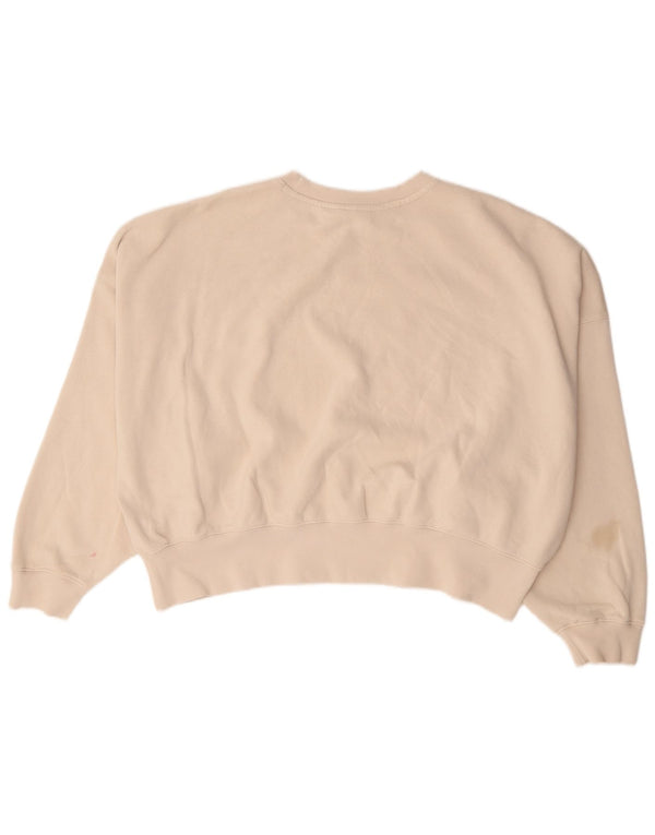 Adidas Womens Oversized Sweatshirt Jumper UK 18 XL Off White Cotton