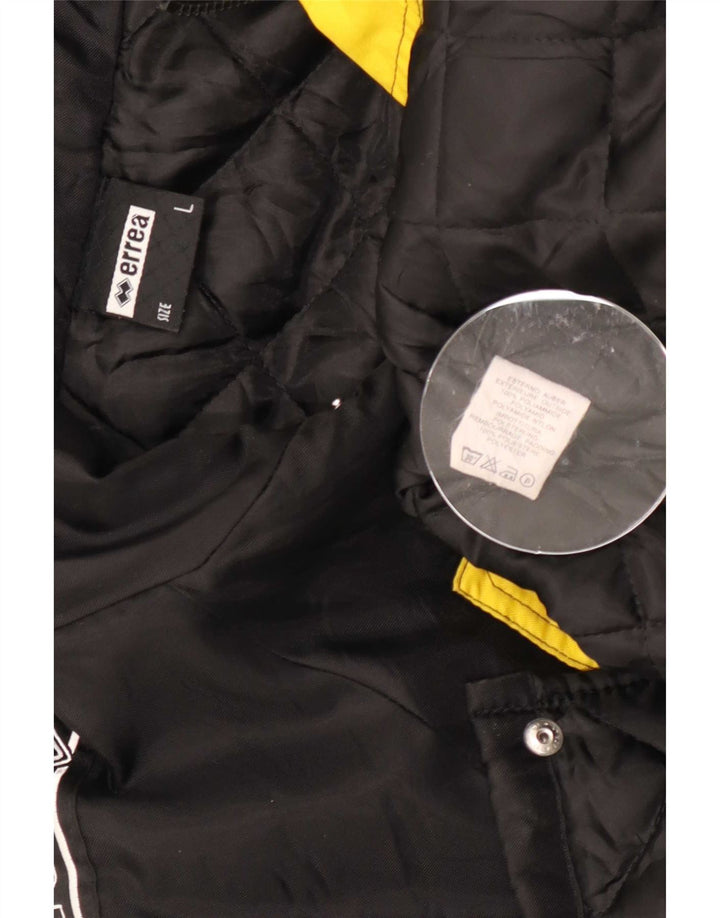 Errea Mens Graphic Oversized Padded Coat UK 40 Large Black Colourblock