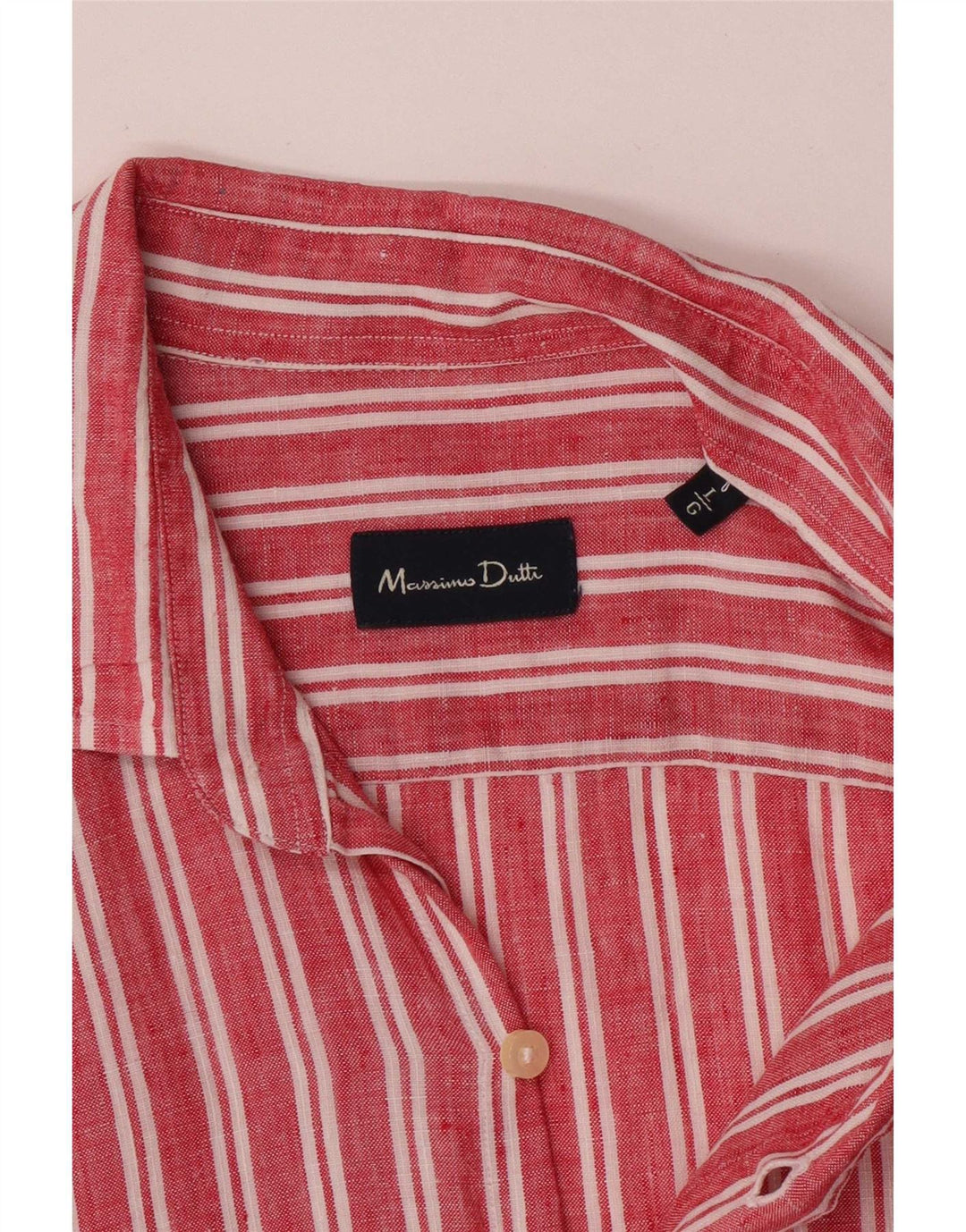 Massimo Dutti Mens Shirt Large Red Striped