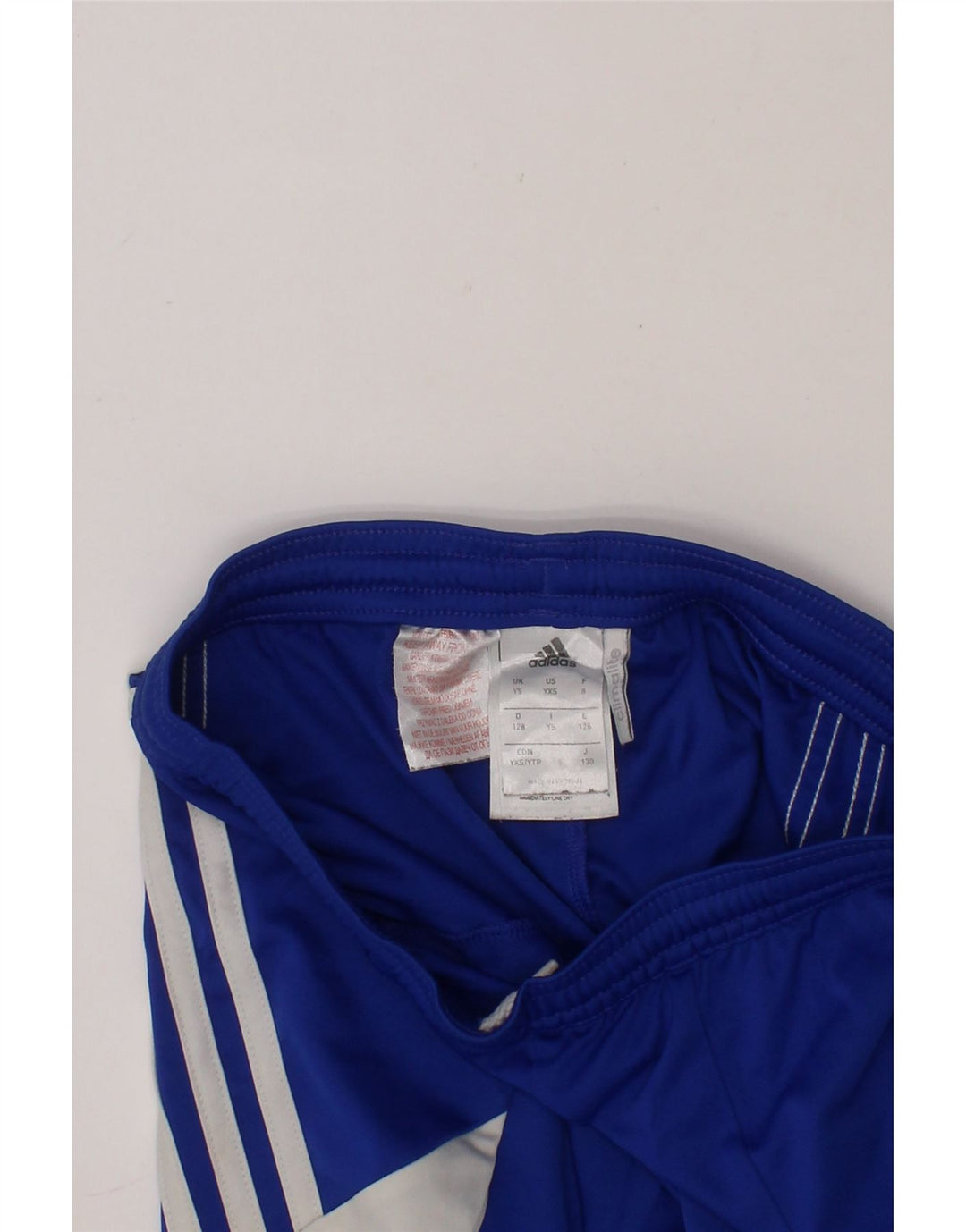 ADIDAS Boys Climalite Sport Shorts 7-8 Years Blue Colourblock Polyester Vintage Adidas and Second-Hand Adidas from Messina Hembry 