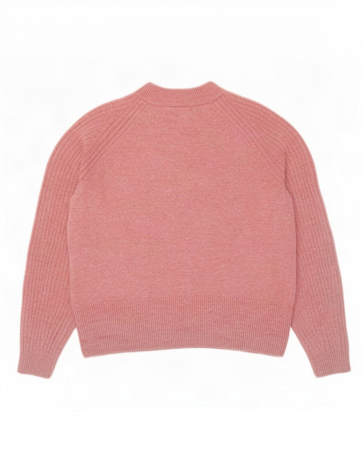 Marks & Spencer Womens Oversized Crew Neck Jumper Sweater UK 10 Small Pink