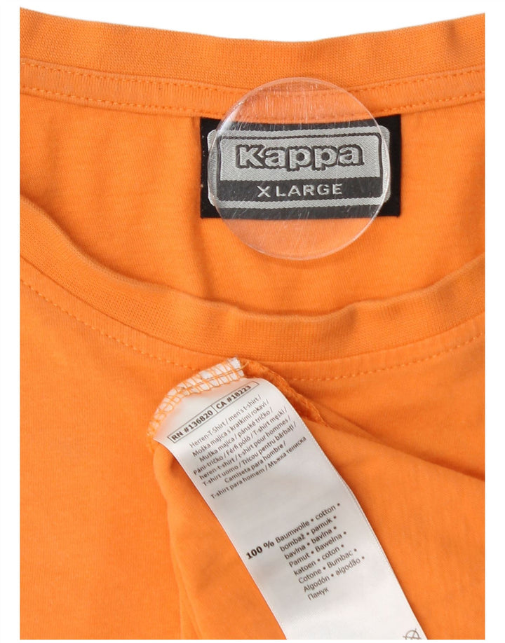 KAPPA Mens Graphic T-Shirt Top XL Orange Cotton