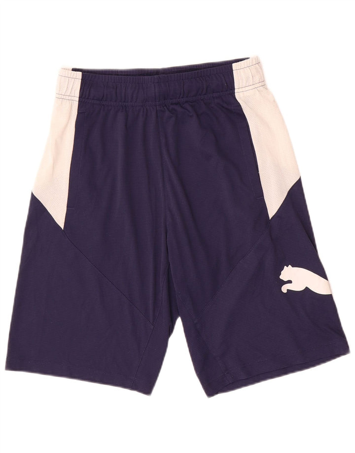 Puma Mens Graphic Sport Shorts Small  Navy Blue Colourblock