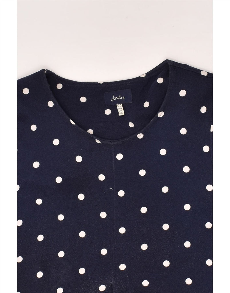 JOULES Womens 3/4 Sleeve Jumper Dress UK 14 Medium Navy Blue Polka Dot | Vintage Joules | Thrift | Second-Hand Joules | Used Clothing | Messina Hembry 