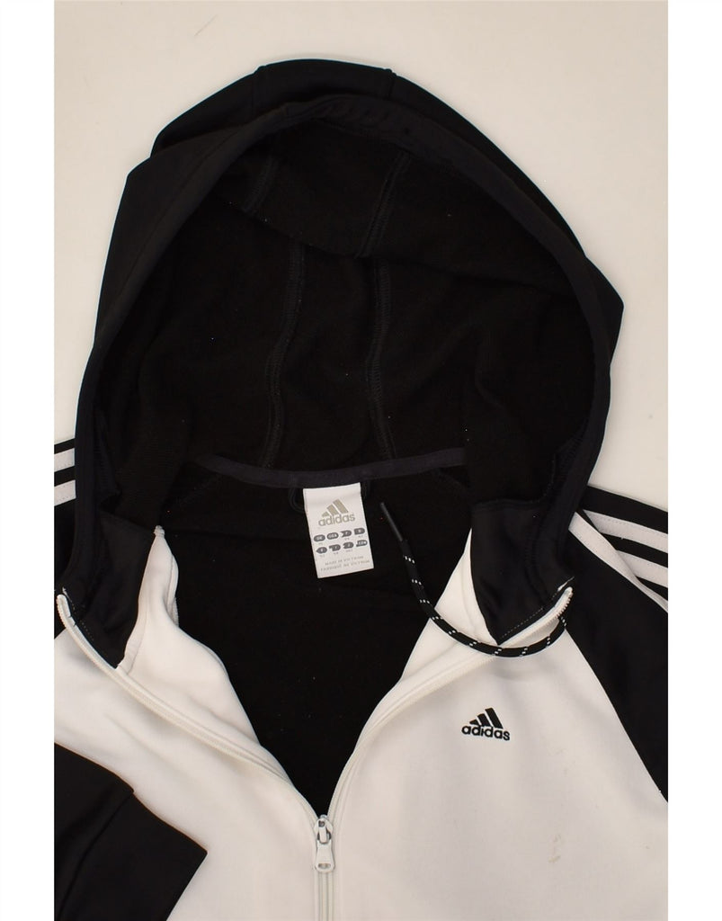 ADIDAS Boys Zip Hoodie Sweater 15-16 Years Black Colourblock Polyester | Vintage Adidas | Thrift | Second-Hand Adidas | Used Clothing | Messina Hembry 