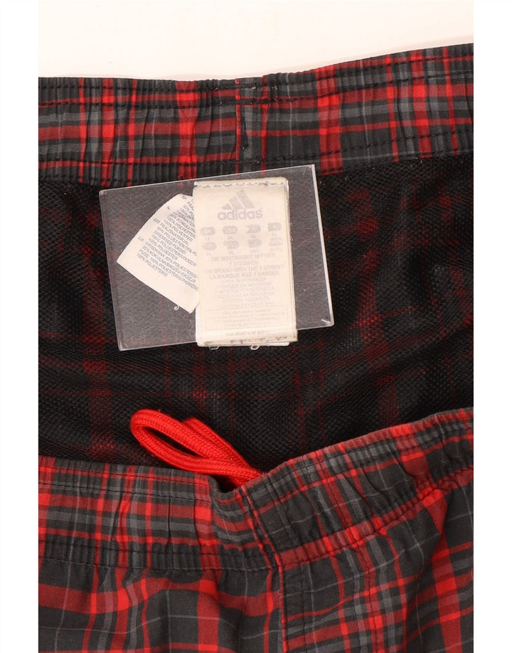 Adidas Mens Swimming Shorts XL  Red Check Polyester