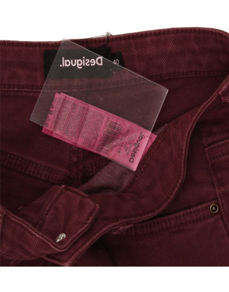 DESIGUAL Womens Straight Jeans EU 40 Medium W30 L27 Burgundy Cotton Vintage Desigual and Second-Hand Desigual from Messina Hembry 
