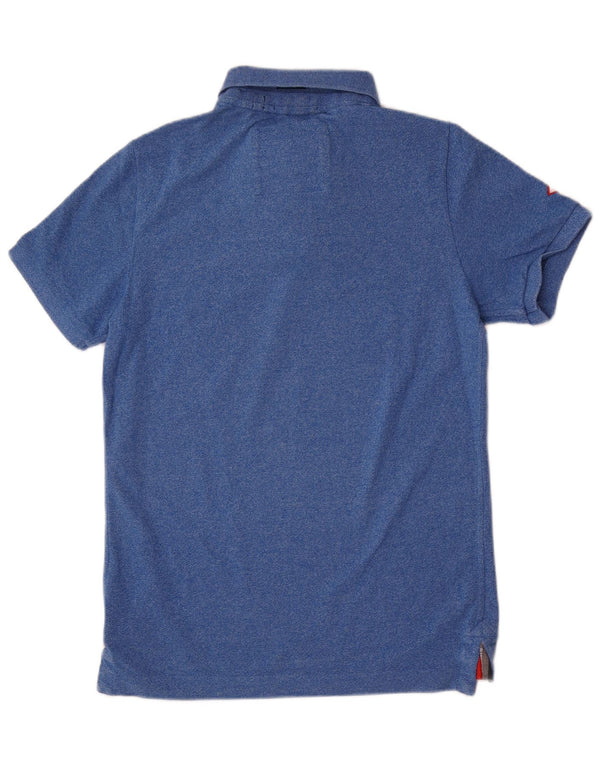 Superdry Mens Polo Shirt Large Blue Cotton Classic