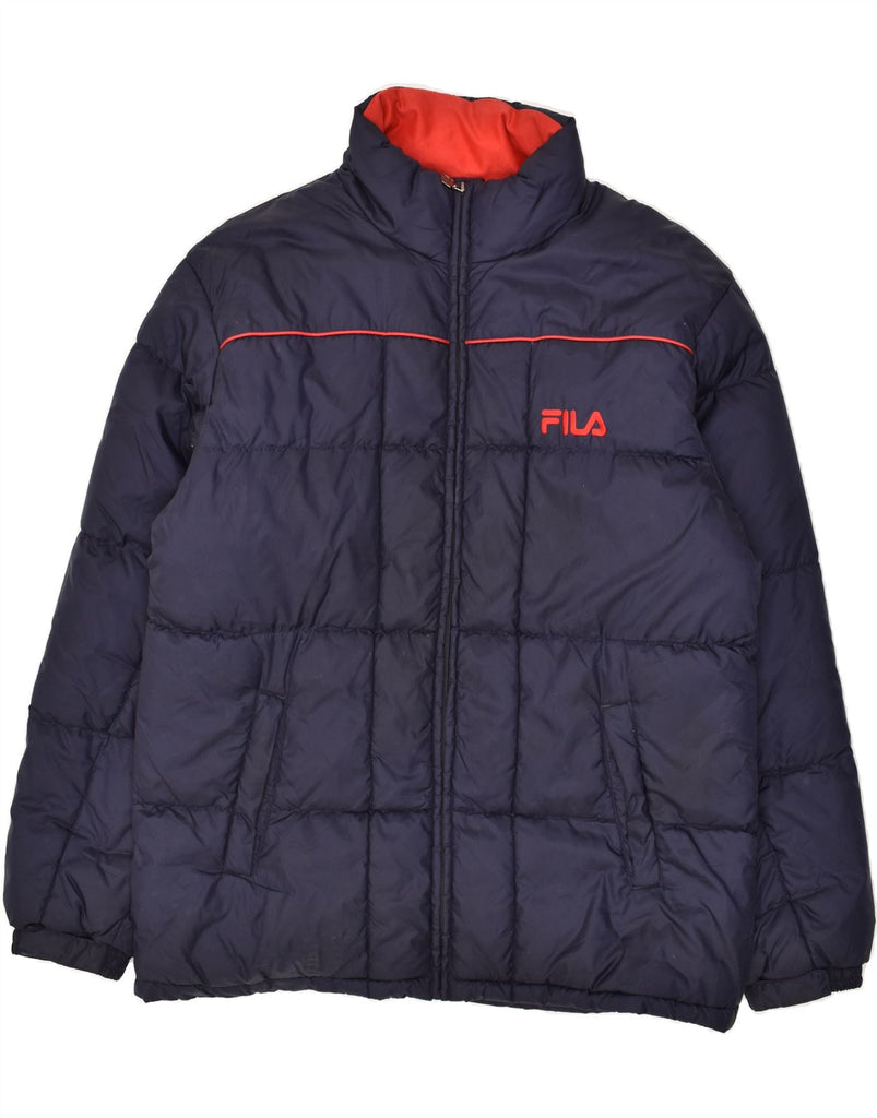 FILA Mens Padded Jacket UK 44 2XL Navy Blue Nylon | Vintage Fila | Thrift | Second-Hand Fila | Used Clothing | Messina Hembry 