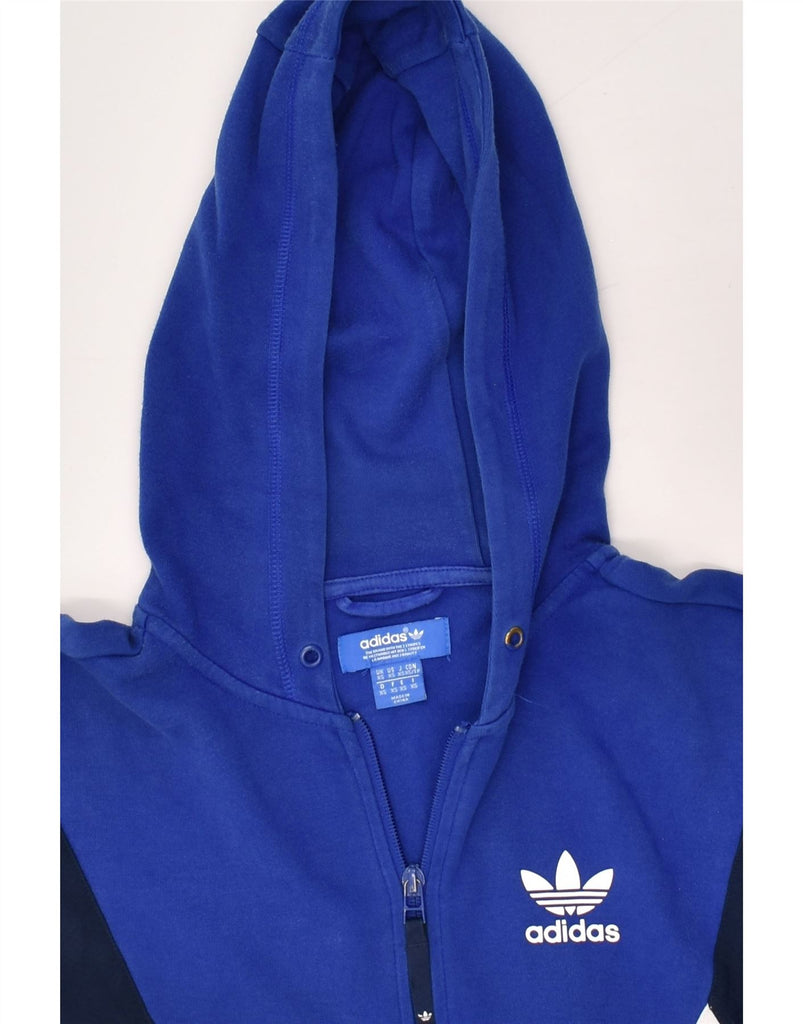 ADIDAS Mens Zip Hoodie Sweater XS Blue Colourblock Cotton | Vintage Adidas | Thrift | Second-Hand Adidas | Used Clothing | Messina Hembry 