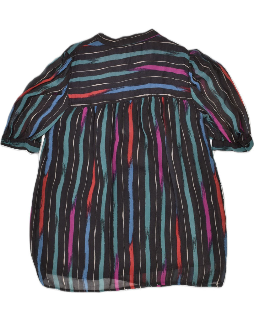 VINTAGE Womens Blouse Top UK 14 Large Multicoloured Striped Viscose | Vintage Vintage | Thrift | Second-Hand Vintage | Used Clothing | Messina Hembry 