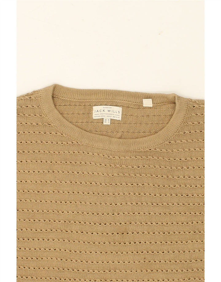 JACK WILLS Womens Oversized Boat Neck Jumper Sweater UK 10 Small Brown Vintage Jack Wills and Second-Hand Jack Wills from Messina Hembry 