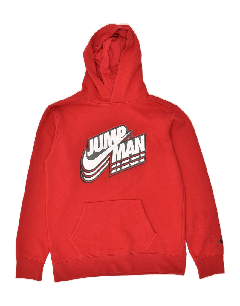 JORDAN Boys Graphic Hoodie Jumper 13-14 Years XL Red Cotton | Vintage Jordan | Thrift | Second-Hand Jordan | Used Clothing | Messina Hembry 