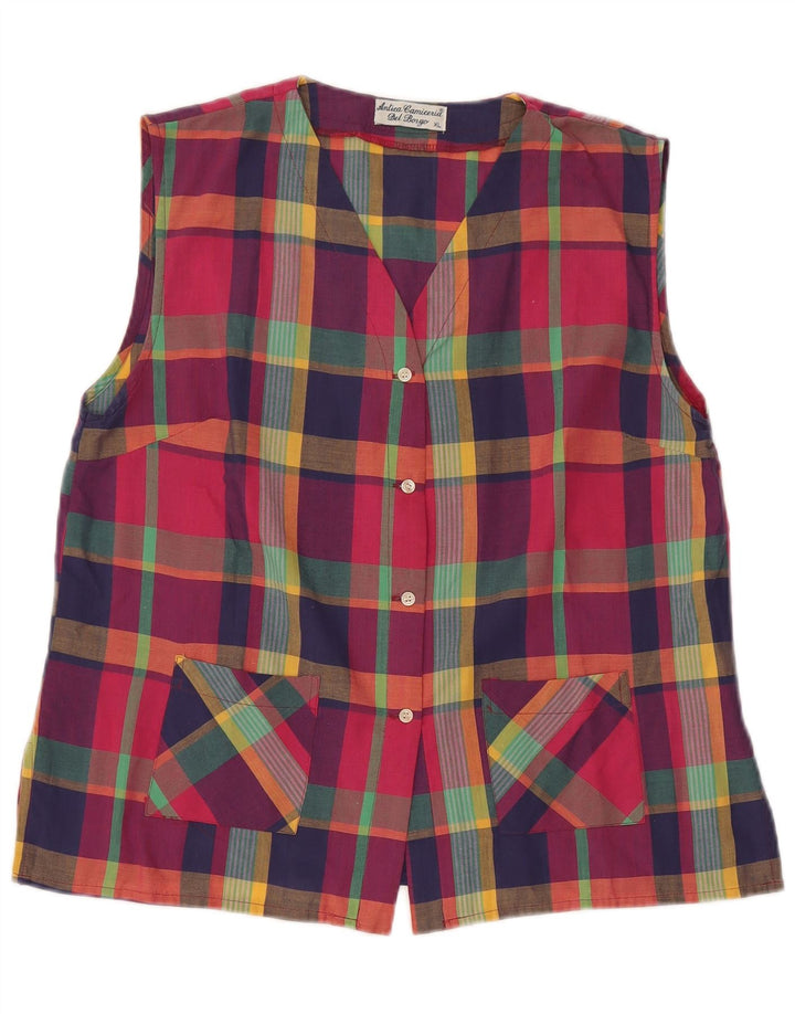 Antica Camiceria Womens Shirt Blouse UK 18 XL Multicoloured Check