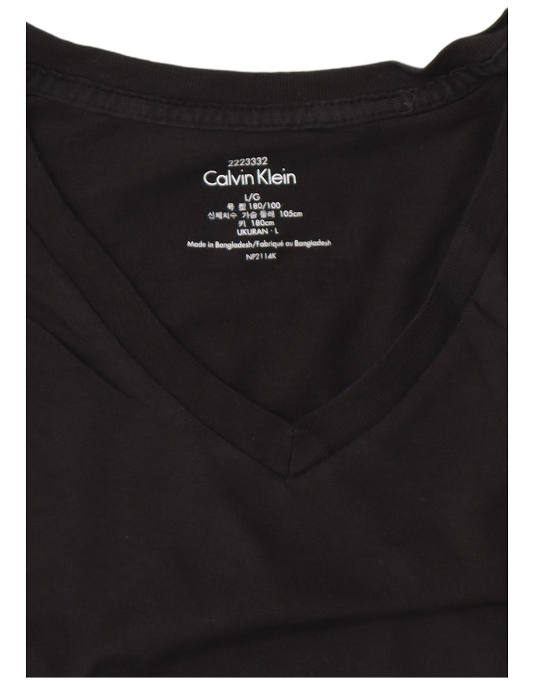 CALVIN KLEIN Mens T-Shirt Top Large Black