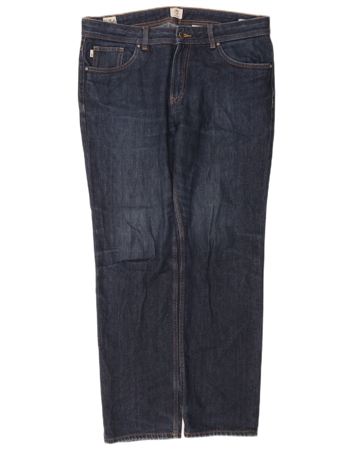 Timberland Mens Straight Jeans W36 L31 Navy Blue Cotton