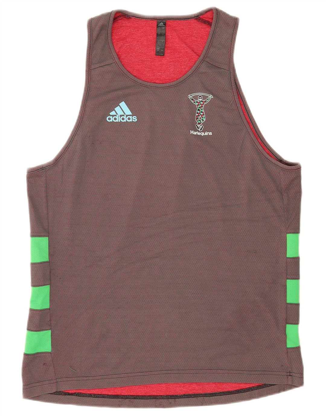 Adidas Mens Graphic Vest Top Large Grey Colourblock Polyester