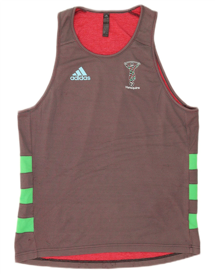 Adidas Mens Graphic Vest Top Large Grey Colourblock Polyester