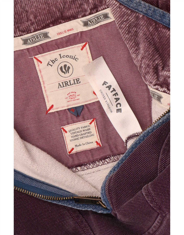 Fat Face Mens Zip Neck Sweatshirt Jumper Medium Purple Cotton