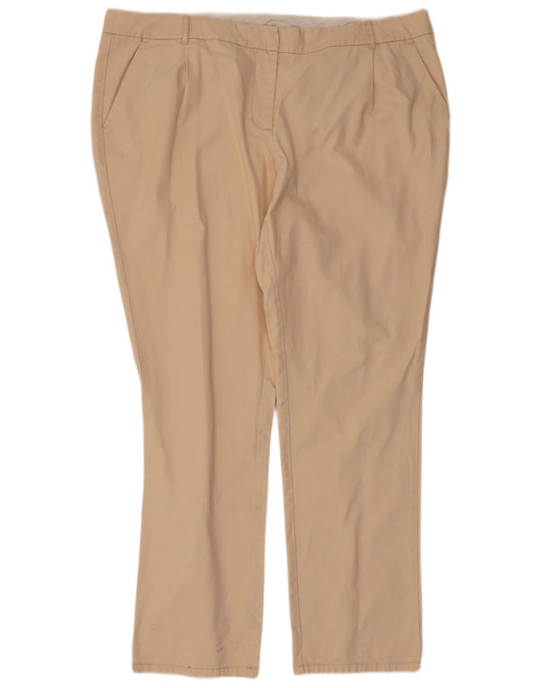 Boden Womens Slim Chino Trousers UK 22 3XL W44 L32 Beige Cotton