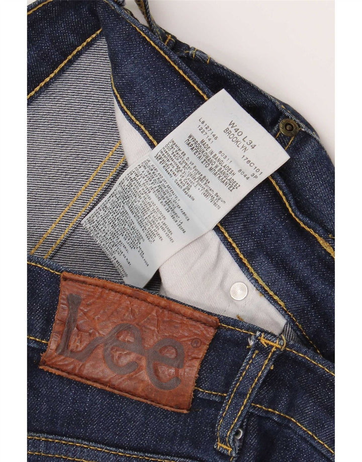 Lee Mens Brooklyn Straight Jeans W40 L27 Blue Cotton