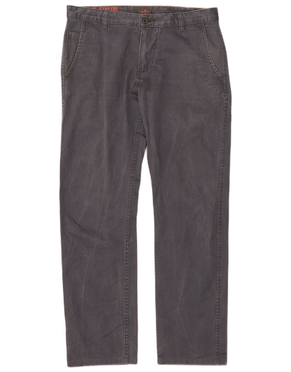 Dockers Mens Straight Chino Trousers W33 L34 Navy Blue Cotton