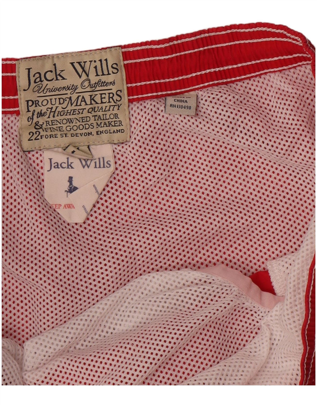 Jack Wills Mens Graphic Swimming Shorts Medium  Red Cotton
