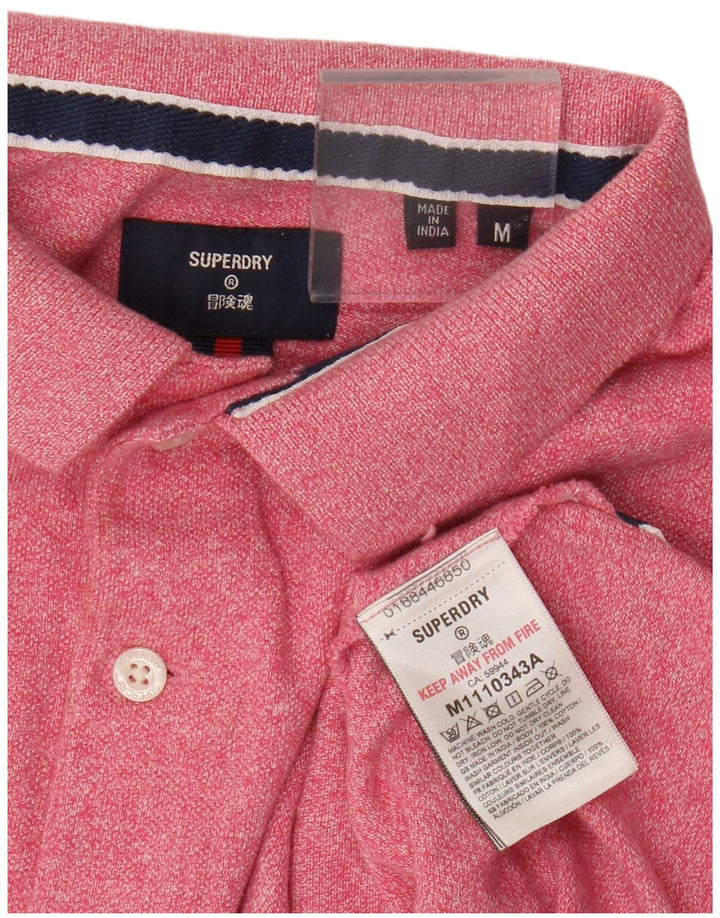 Superdry Mens Polo Shirt Medium Pink Cotton