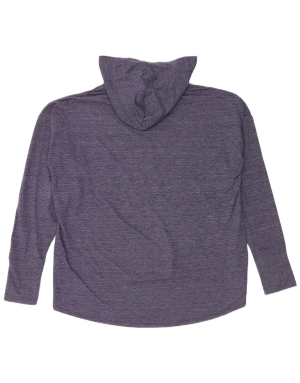 CALVIN KLEIN JEANS Womens Graphic Top Long Sleeve UK 16 Large Navy Blue