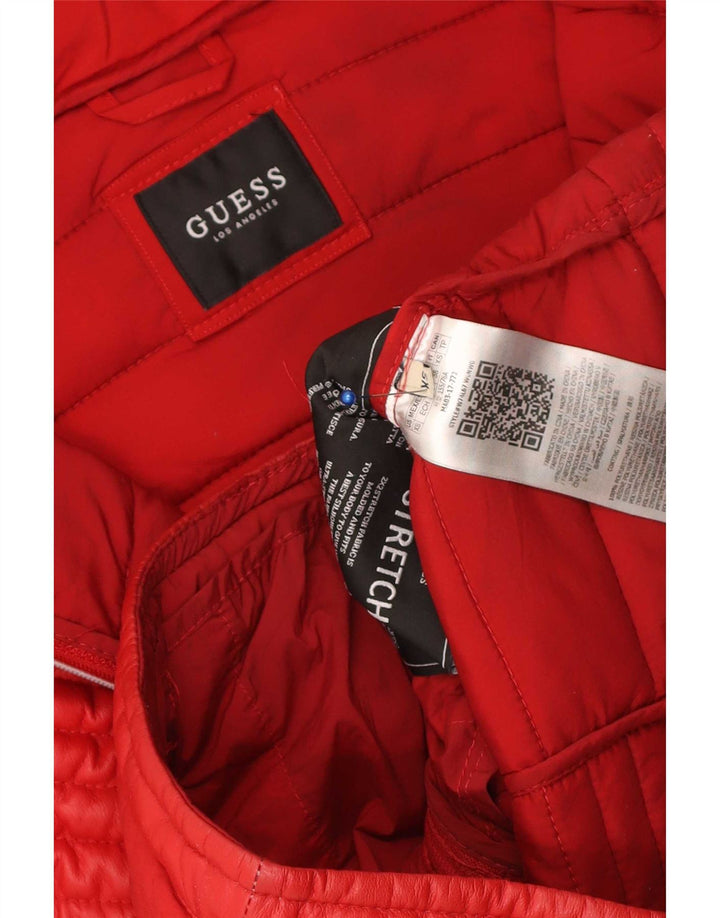 Guess Womens Padded Jacket UK 6 XS Red Polyurethane