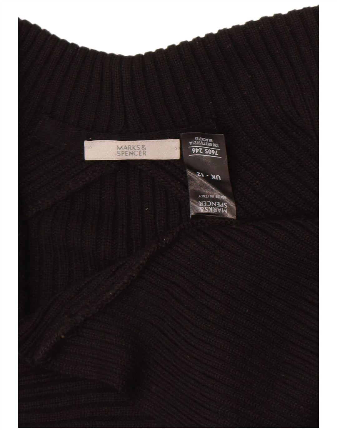 Marks & Spencer Womens Open Bolero Jumper UK 12 Medium  Black Acrylic