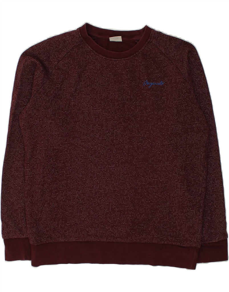 JACK & JONES Mens Sweatshirt Jumper Large Burgundy Flecked Cotton | Vintage Jack & Jones | Thrift | Second-Hand Jack & Jones | Used Clothing | Messina Hembry 