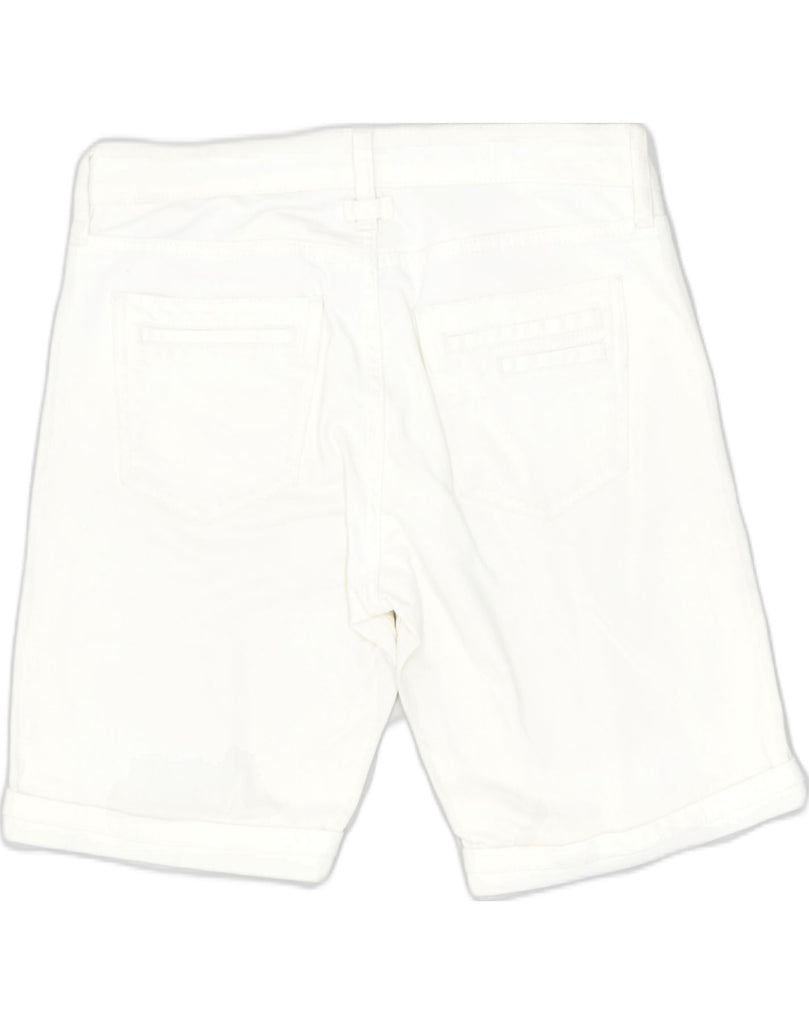 MASSIMO DUTTI Womens Casual Shorts W32 Large White Cotton | Vintage | Thrift | Second-Hand | Used Clothing | Messina Hembry 