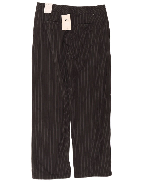 Nike Mens Dri Fit Loose Fit Chino Trousers W34 L30 Grey Pinstripe Cotton
