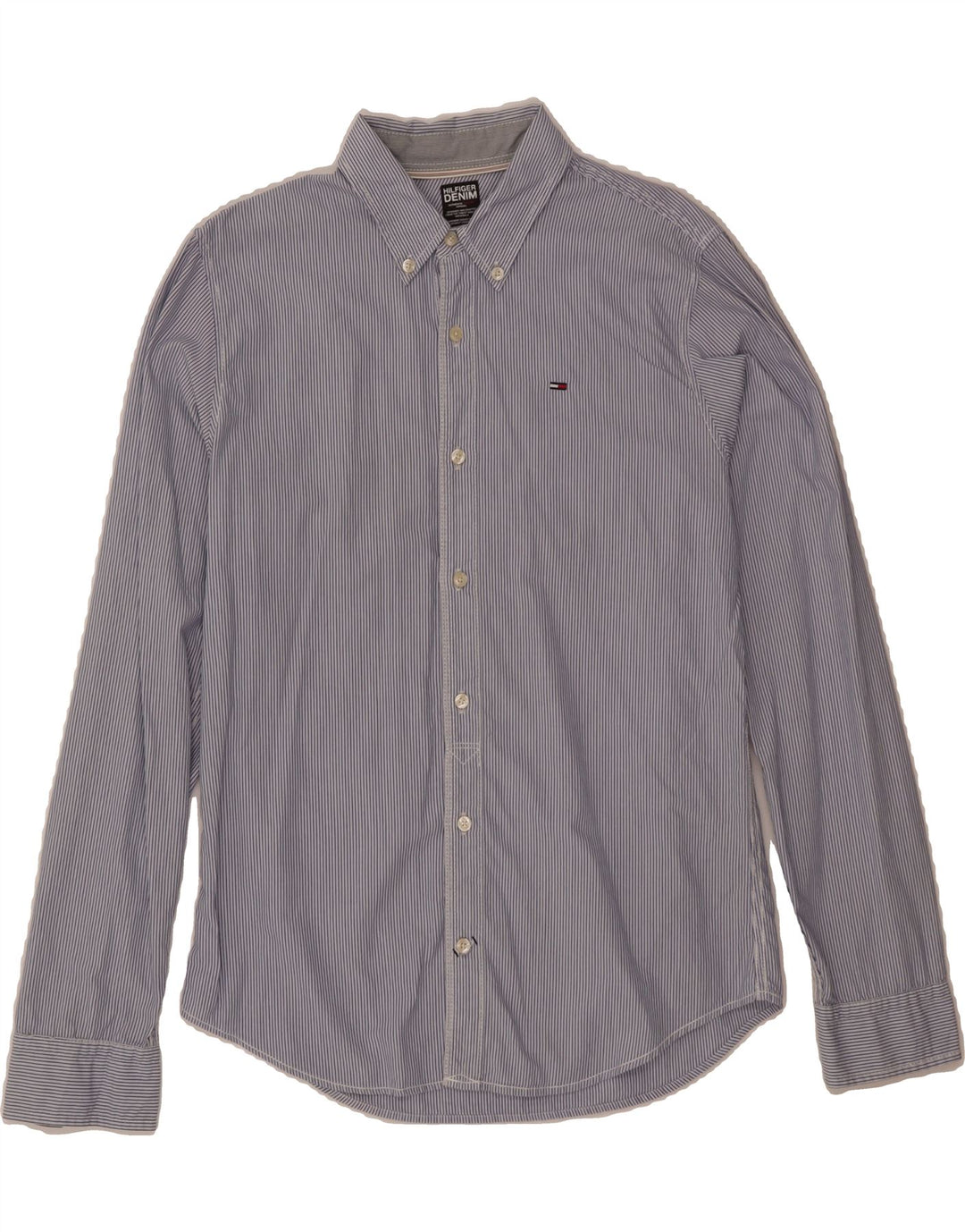 TOMMY HILFIGER Mens Shirt Medium Purple Pinstripe Cotton Vintage Tommy Hilfiger and Second-Hand Tommy Hilfiger from Messina Hembry 