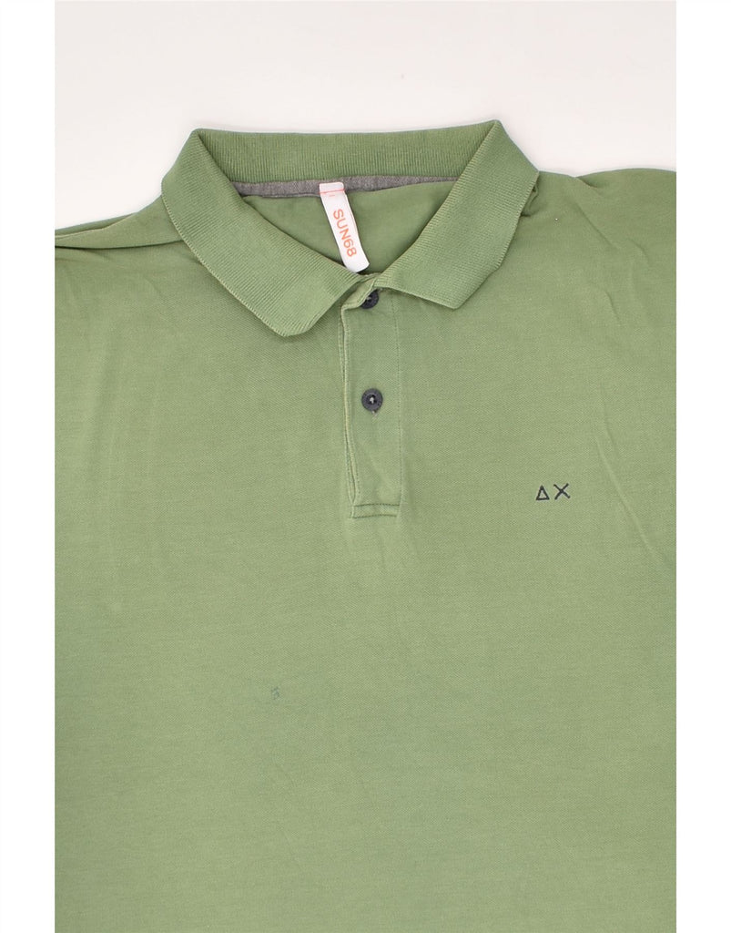 SUN68 Mens Slim Polo Shirt XL Green Cotton | Vintage Sun68 | Thrift | Second-Hand Sun68 | Used Clothing | Messina Hembry 