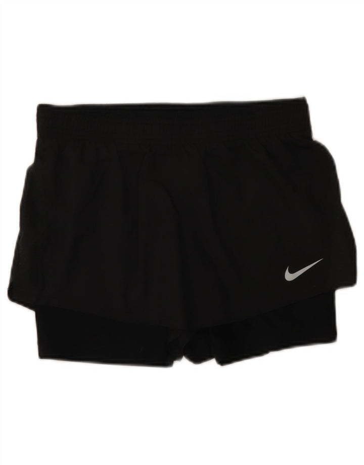 Nike Womens Dri Fit Sport Shorts UK 10 Small Black Polyester