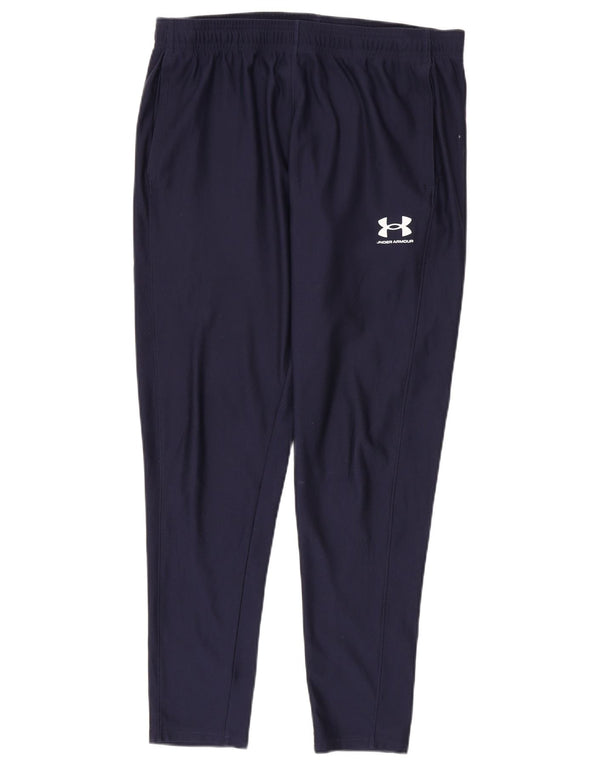 Under Armour Mens Tracksuit Trousers Large Navy Blue Polyester