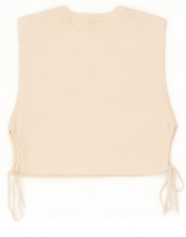 Zara Womens Crop Vest Top UK 8 Small Off White