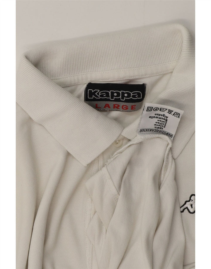 Kappa Mens Polo Shirt Large White Cotton